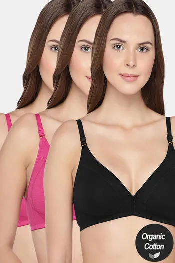 Buy InnerSense Organic Cotton Anti Microbial Seamless Triangular Bra With  Supportive Stitch (Pack Of 3) - Assorted at Rs.1263 online