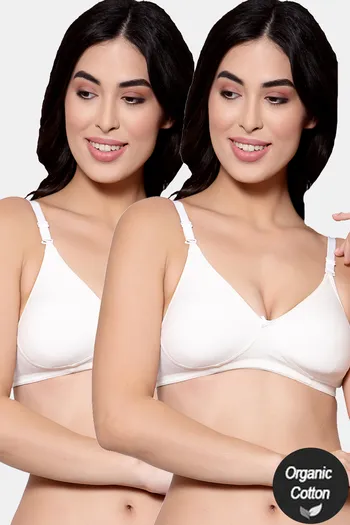 InnerSense Organic Cotton Anti Microbial Backless Non-Padded Seamless Bra  (Pack Of 2) - White