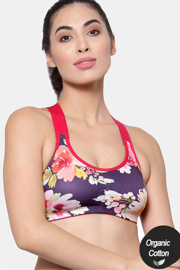 Buy InnerSense Organic Cotton Anti Microbial Medium Impact Sports Bra - Purple