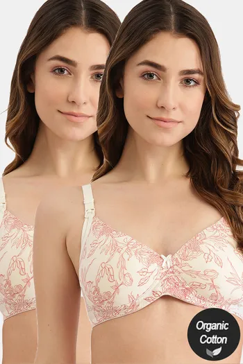 Buy InnerSense Bamboo Cotton Padded Non-Wired Full Coverage Maternity / Nursing  Bra (Pack of 2) - Skin at Rs.1707 online