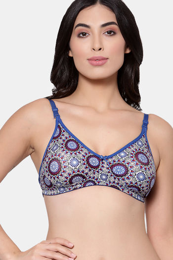 Buy Zivame Retro Vibes Double Layered Non Wired 3/4th Coverage T-Shirt Bra  - Violet Tulle at Rs.448 online