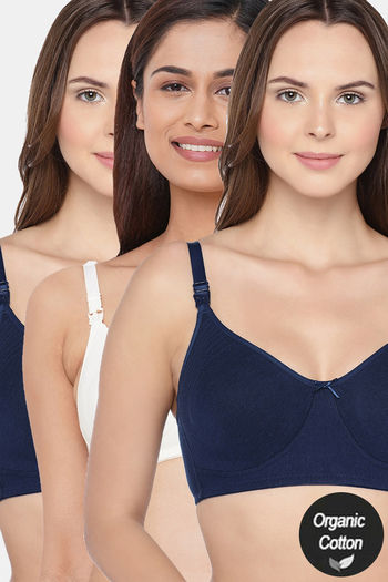 Buy InnerSense Double Layered Non Wired Full Coverage Maternity / Nursing Bra (Pack of 3) - Assorted