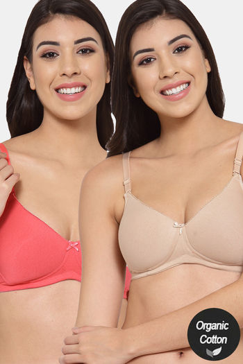 Buy InnerSense Padded Non Wired Full Coverage T-Shirt Bra (Pack of 2) -  Assorted at Rs.1706 online