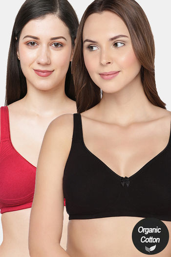 Pack of 2 Organic Cotton Non-Wired Bras