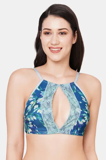 Buy InnerSense Padded Non Wired 3/4Th Coverage Cage Bra - Green Print