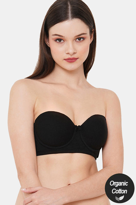 InnerSense Padded Wired Medium Coverage Strapless Bra - Black
