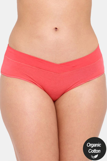 Buy InnerSense Medium Rise Full Coverage Bikini Panty - Bright Pink