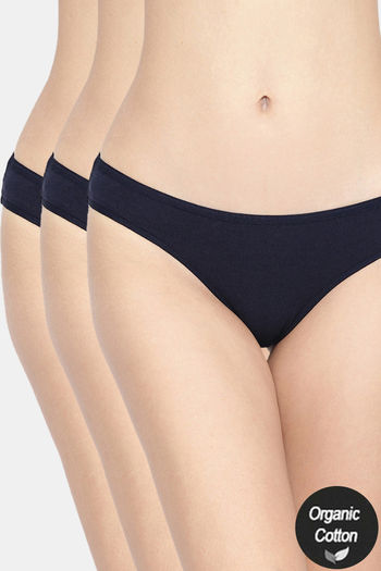 Buy InnerSense Anti Microbial Medium Rise Full Coverage Bikini Panty (Pack of 3) - Assorted