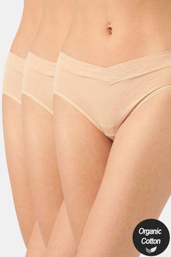 Buy InnerSense Anti Microbial Medium Rise Full Coverage Bikini Panty (Pack of 3) - Assorted