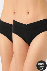 Buy  InnerSense Women'S Organic Cotton Antimicrobial Maternity Panty (Pack of 2) - Black