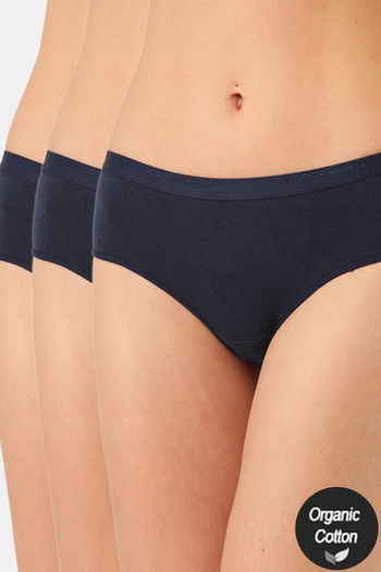Buy InnerSense Anti Microbial High Rise Full Coverage Hipster Panty (Pack of 3) - Assorted