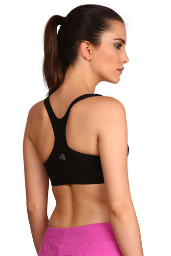 Buy Jockey Racerback Medium Impact Sports Bra-Black at Rs.449 online