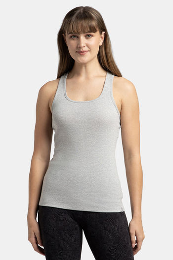 Jockey Pure Cotton Racerback Tank Top-Grey