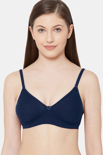 Buy Juliet Padded Non Wired Medium Coverage T-Shirt Bra - Navy blue