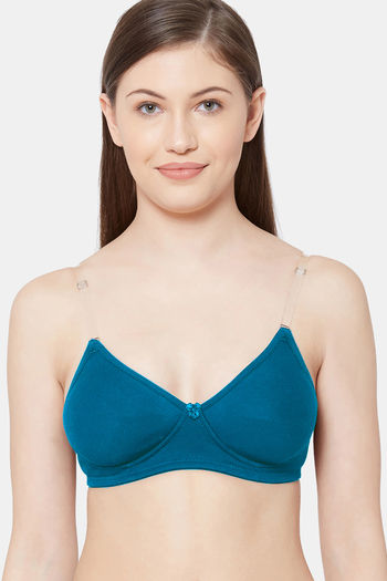 Buy EYES ON YOU NON PADDED NON WIRED RAMA GREEN BRA for Women