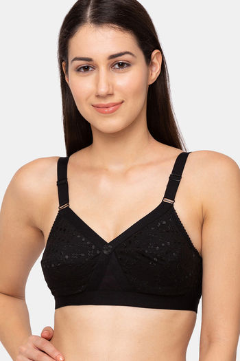 Buy Juliet Double Layered Non Wired Black Full Coverage Blouse Bra