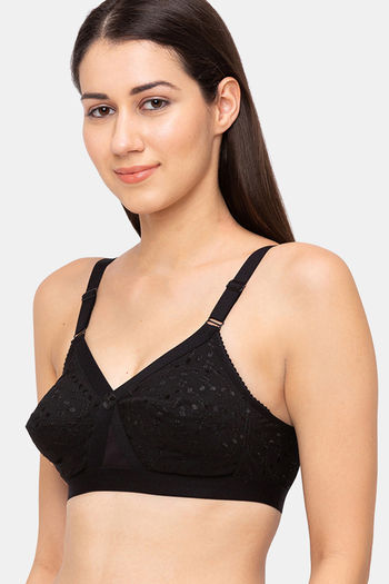 Buy Juliet Double Layered Non Wired Black Full Coverage Blouse Bra