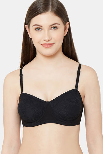 Buy Juliet Single Layered Non Wired Medium Coverage Lace Bra - Black at  Rs.295 online