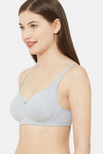 Juliet Double Layered Non Wired Full Coverage T-Shirt Bra - Grey Melange