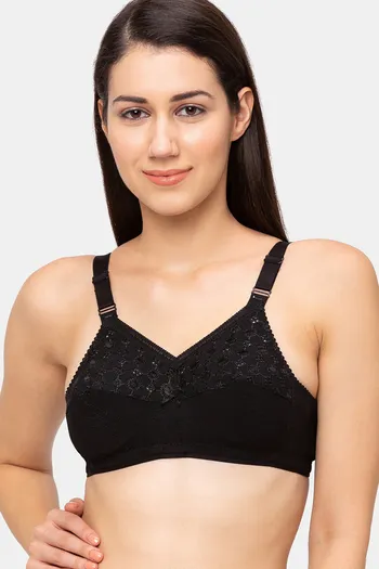 Buy Juliet Double Layered Non Wired Full Coverage T-Shirt Bra - Black at  Rs.379 online