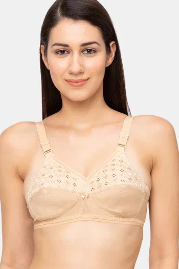 Trylo Double Layered Non-Wired Full Coverage Super Support Bra - Skin