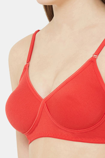 Buy Juliet Double Layered Non Wired Medium Coverage T-Shirt Bra - Red at  Rs.379 online