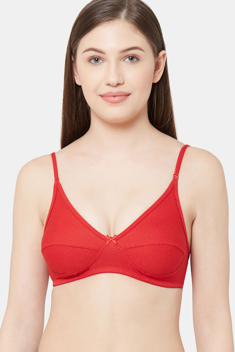 Buy Juliet Single Layered Non Wired Full Coverage T-Shirt Bra - Red at Rs.205  online