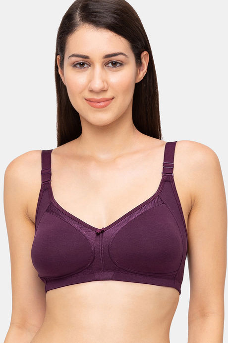 Juliet Double Layered Non Wired Full Coverage Minimiser Bra - Wine