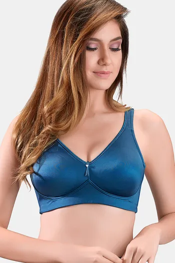 Juliet Lightly Lined Non Wired Full Coverage Minimiser Bra - Royal Blue