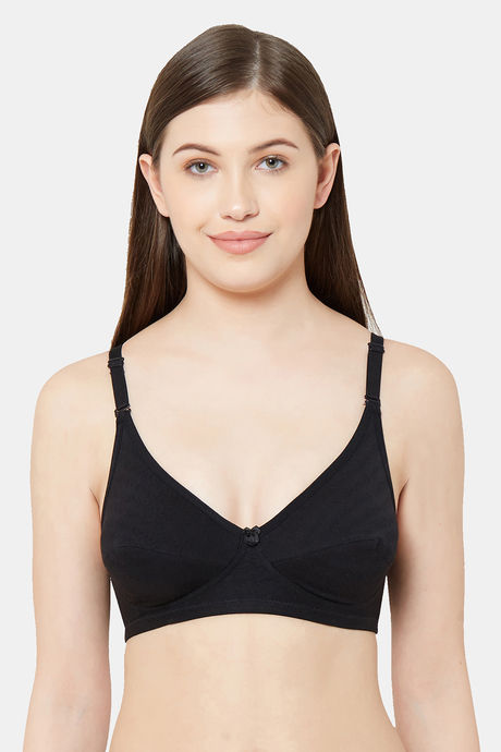 Buy Juliet Double layered Non Wired Medium + Coverage T-Shirt Bra - Black  at Rs.349 online