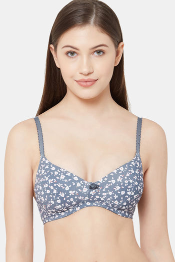 Buy Juliet Padded Non Wired 3/4th Coverage T-Shirt Bra - Grey at