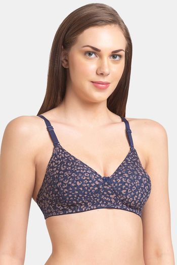 Buy Juliet Double Layered Non Wired Medium Coverage T-Shirt Bra - Navy Blue  at Rs.599 online