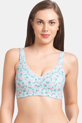 Juliet Double Layered Non Wired Full Coverage Minimiser Bra - Blue