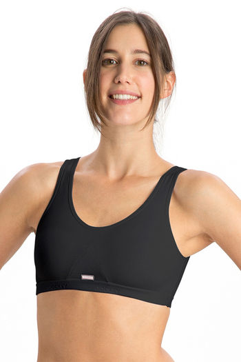 Buy Jockey Low Impact Non Padded Sports Bra- Black at Rs.449 online