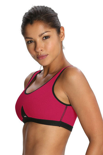 Buy Jockey Low Impact Non Padded Sports Bra- Ruby at Rs.579 online