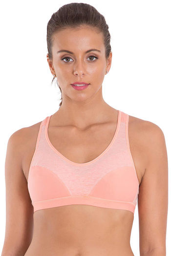 Buy Low Impact Non-Padded Sports Bra in Pink Online India, Best