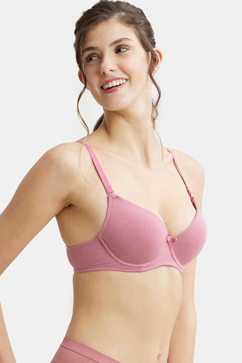 Buy Jockey Padded Wired Medium Coverage T-Shirt Bra - Heather Rose at  Rs.949 online