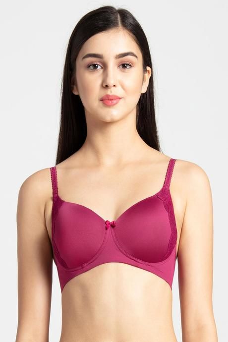 Buy Jockey Padded Regular Wired 3/4Th Coverage T-Shirt Bra - Pink Wine at  Rs.1299 online