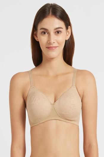 Buy Zivame Single Layered Non Wired Full Coverage T-Shirt Bra - Skin at  Rs.562 online