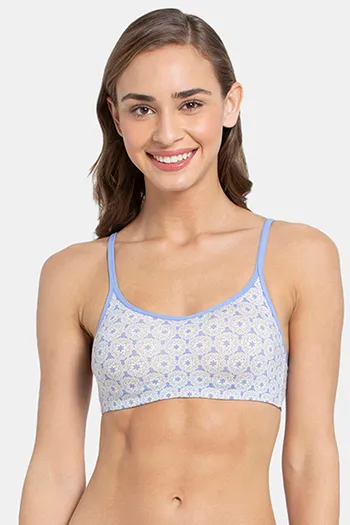 Buy Jockey SS12 Wirefree Non Padded Full Coverage Beginners Bra - Iris Blue  at Rs.499 online