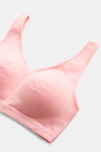 Buy Jockey ES04 Wirefree Padded Full Coverage Sleep Bra with Removable Pads  - Candy Pink at Rs.749 online