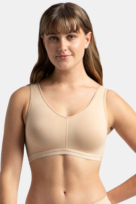 SEAMLESS COMFORT BRA TOP SHAPEWEAR NON-WIRED STRETCH BRALETTE REMOVABLE  PADS