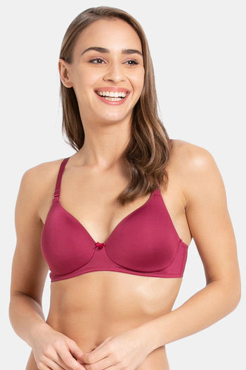 Buy Women's Wirefree Padded Microfiber Nylon Elastane Stretch Full Coverage  Multiway Styling T-Shirt Bra with Magic Under Cup - Fragrant Lily 1819