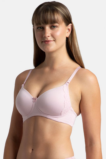 Buy Jockey Padded Non-Wired Medium Coverage T-Shirt Bra - Heather Rose  Printed at Rs.749 online