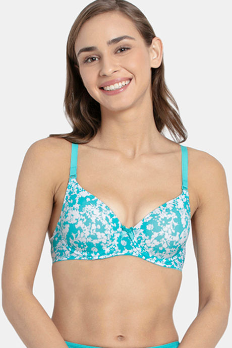 Buy Jockey 1245 Under-Wired Padded Medium Coverage T-Shirt Bra - Jet Teal at  Rs.949 online