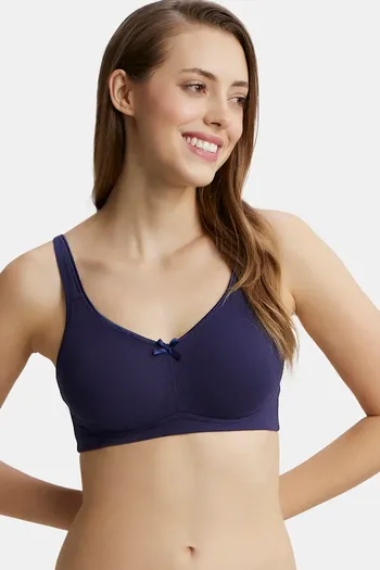 Buy Jockey FE41 Wirefree Non Padded Full Coverage Everyday Bra - Classic  Navy at Rs.729 online