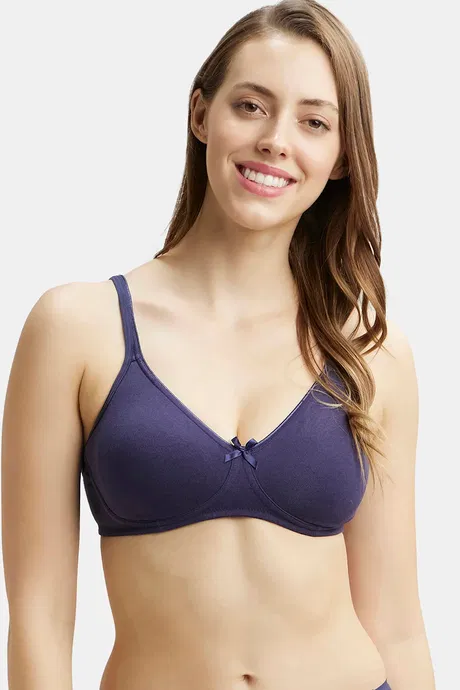 Buy Jockey 1722 Wirefree Non Padded Medium Coverage Everyday Bra - Classic  Navy at Rs.579 online