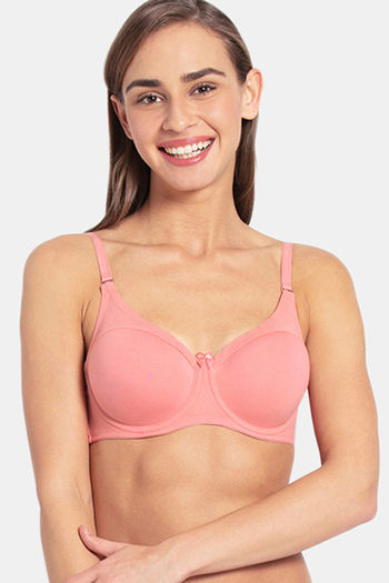 Buy Jockey FE38 Under-Wired Padded Full Coverage T-Shirt Bra - Peach  Blossom at Rs.1049 online