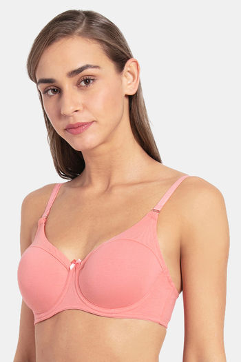 Buy Jockey FE38 Under-Wired Padded Full Coverage T-Shirt Bra - Peach  Blossom at Rs.1049 online