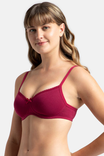 Buy Jockey Lightly Lined Non Wired Full Coverage T-Shirt Bra - Mocha at  Rs.799 online